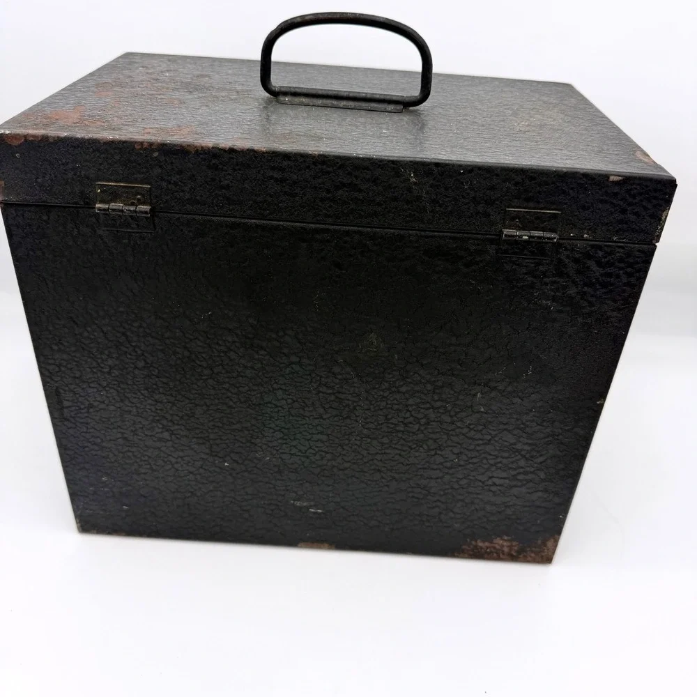 Vintage Eagle Lock Co Metal Cash Box Strongbox 12.5